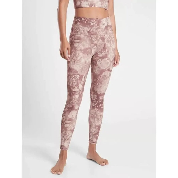 ATHLETA Elation Printed Tight Antoinette Velvety Pink Size XS Yoga Exercise - Picture 2 of 11